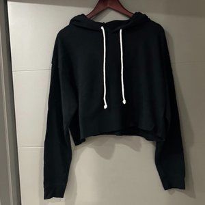 TARGET - Cropped Black Hoodie with White Lace